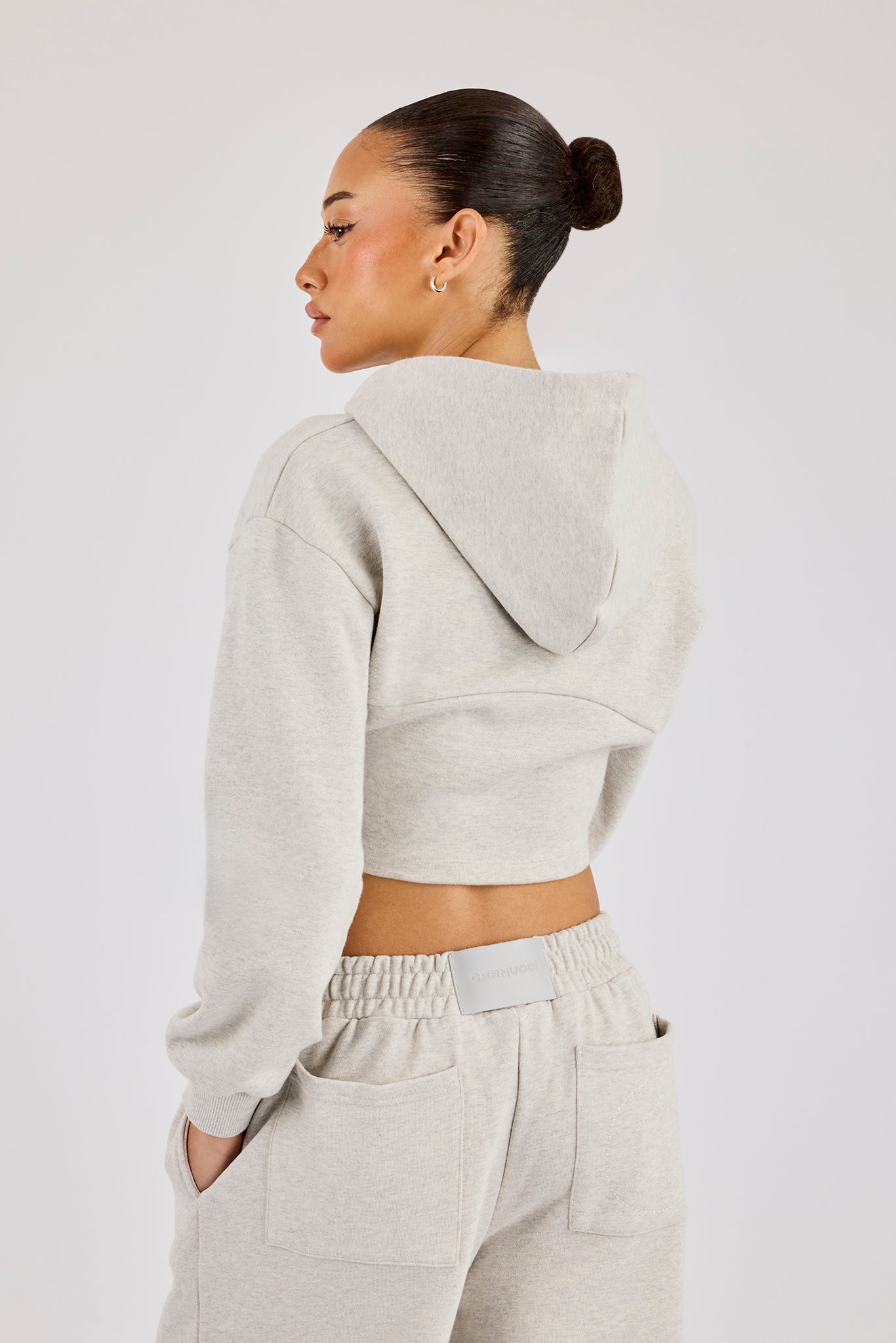 Corset Zip Through Hoodie - Ash Grey