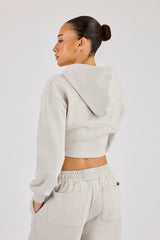 Corset Zip Through Hoodie - Ash Grey