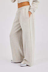 Corset Zip Through Hoodie & Super Baggy Wide Leg Jogger - Ash Grey