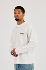 Long Sleeve Back Puff Print T-Shirt - Off White