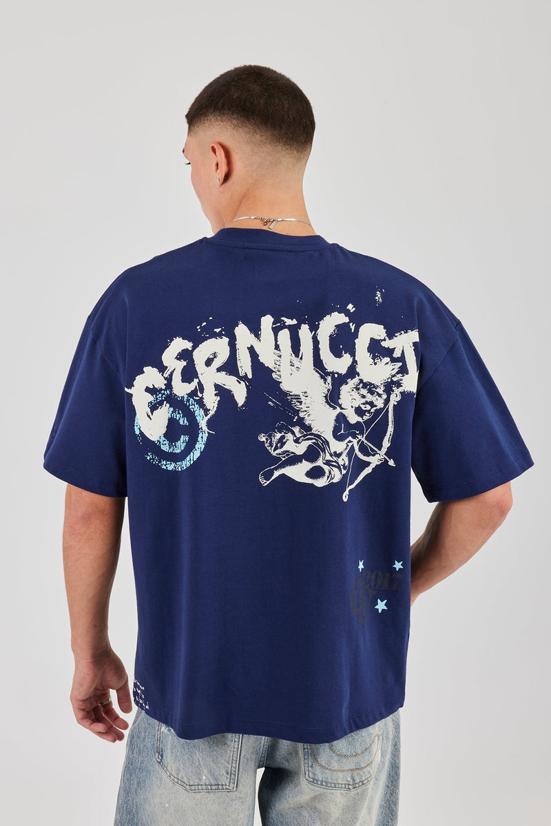 Cherub 2017 Oversized T-Shirt - Navy Blue