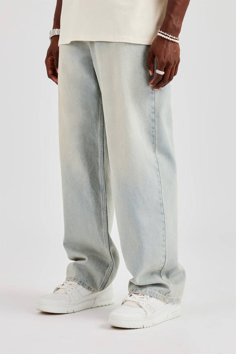 Baggy Fit Jeans - Bleach Wash