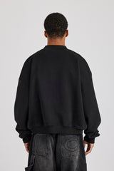 Jersey Embroidered Bomber - Black
