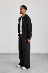 Jersey Embroidered Bomber & Jogger - Black