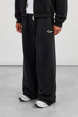 Embroidered Baggy Jogger - Black