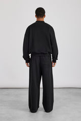 Jersey Embroidered Bomber & Jogger - Black