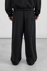Embroidered Baggy Jogger - Black