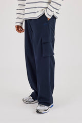 Textured Nylon Cargo Trouser - Navy