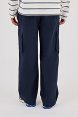 Textured Nylon Cargo Trouser - Navy