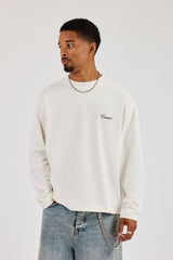 Long Sleeve Cernucci Diamonds Boxy T-Shirt - Off White