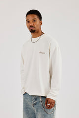Long Sleeve Cernucci Diamonds Boxy T-Shirt - Off White