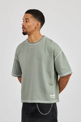 Boxy Movie Theatre Graphic T-Shirt - Dusty Green