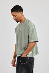 Boxy Movie Theatre Graphic T-Shirt - Dusty Green