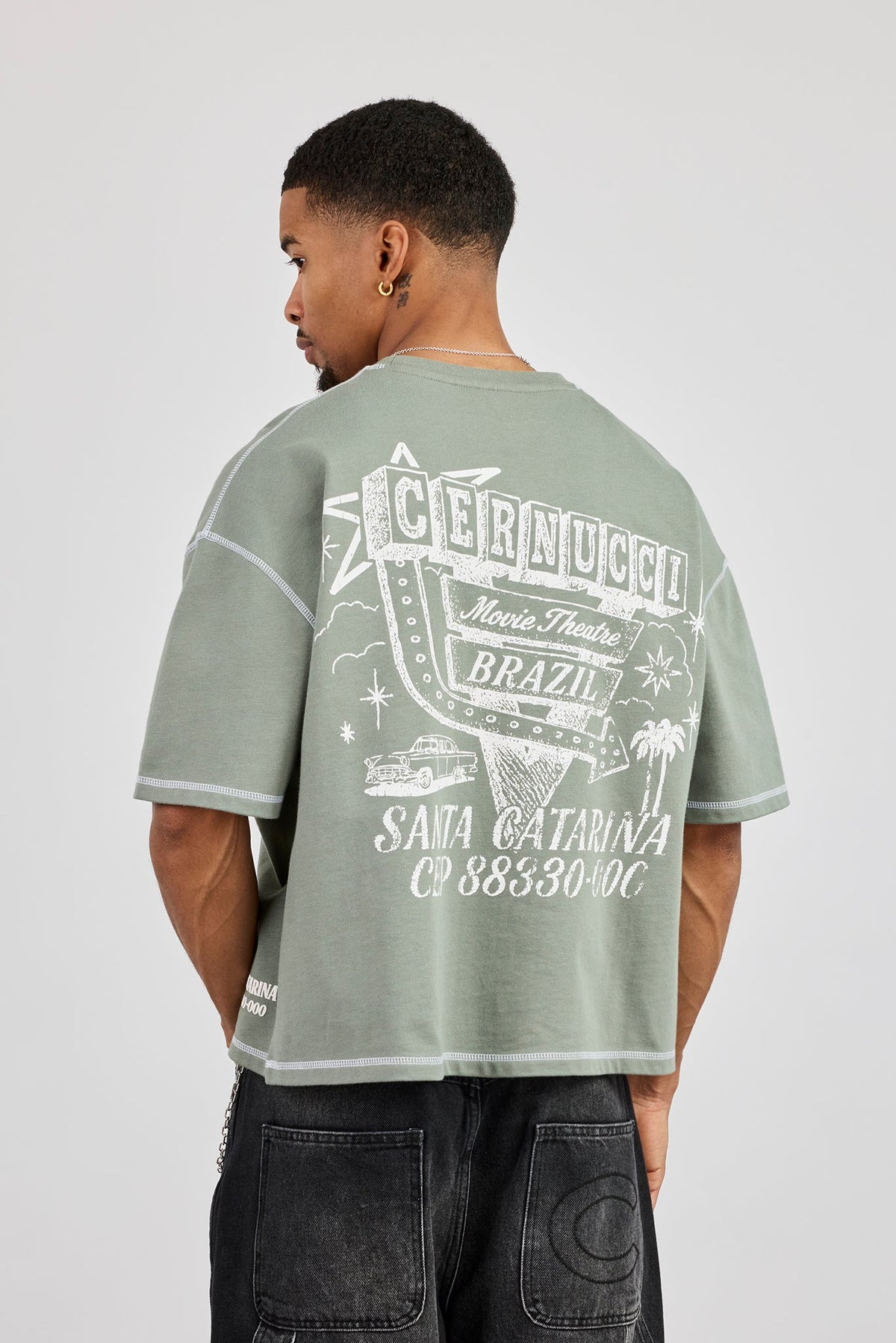 T-shirt Noir Collusion Unisexe - Taille S, Motif Graphique Rétro, Bon état