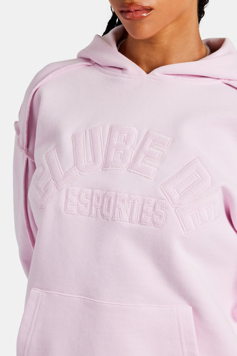 Overlock Oversized Hoodie - Pink