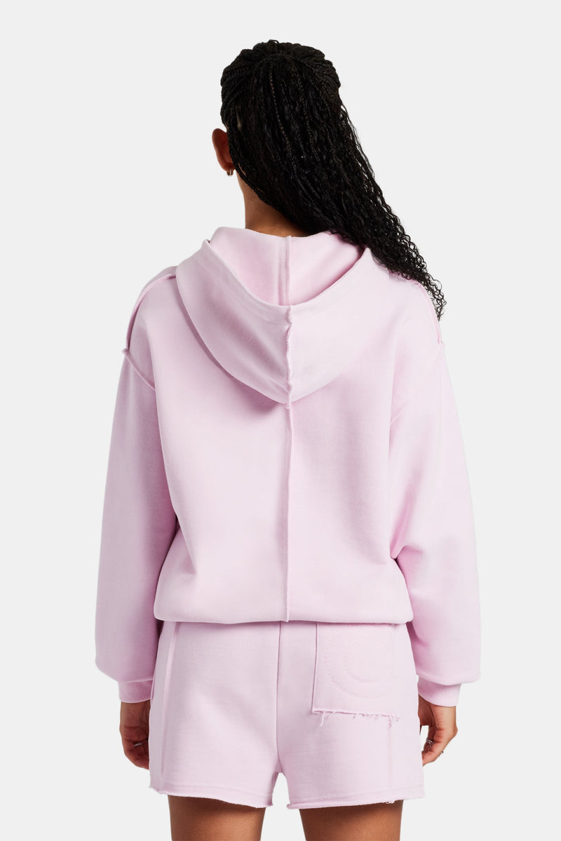 Overlock Oversized Hoodie - Pink