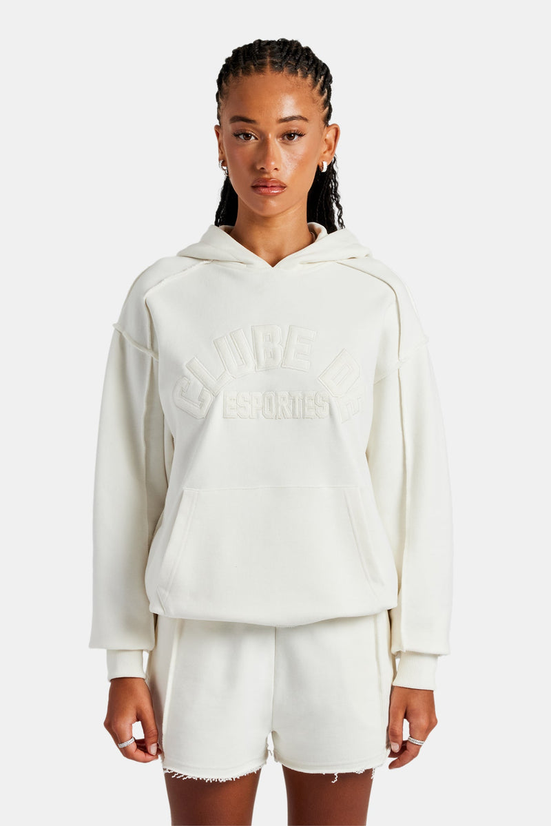 Overlock Oversized Hoodie - Off White