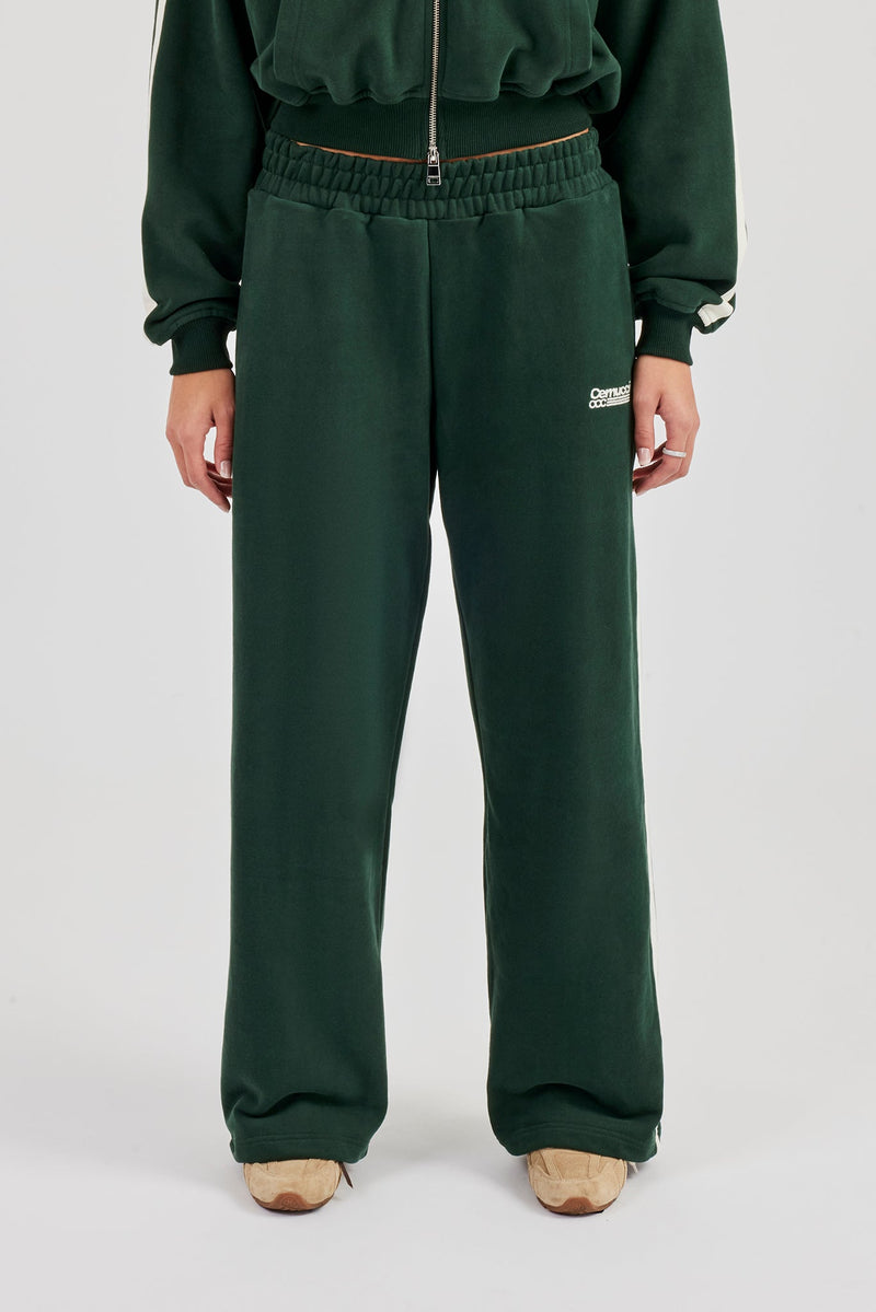 CCC Taping Wide Leg Jogger - Forest Green