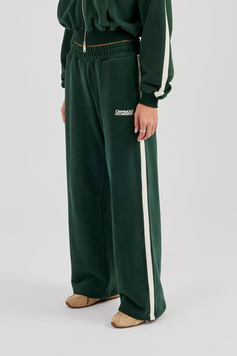 CCC Taping Wide Leg Jogger - Forest Green
