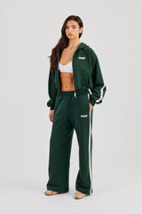 CCC Taping Wide Leg Jogger - Forest Green