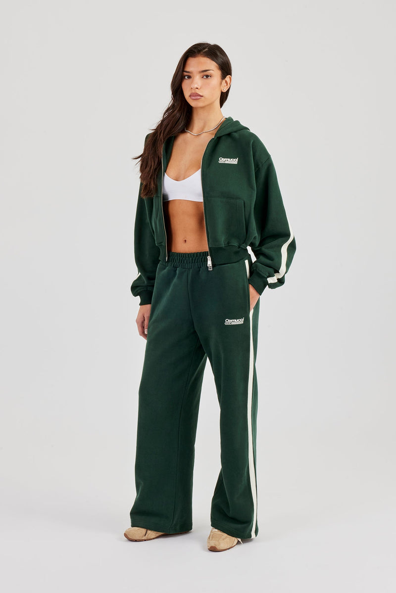 CCC Taping Wide Leg Jogger - Forest Green