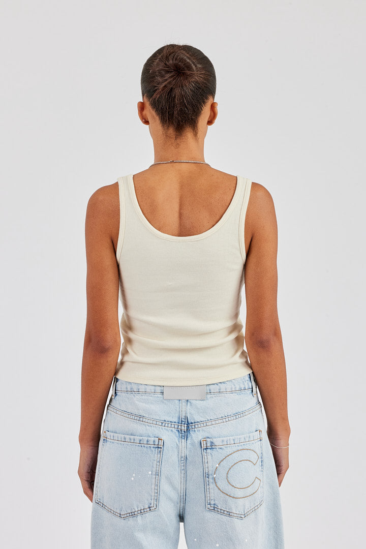 CCC Scoop Neck Vest - Off White