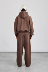 Zip Hoodie & Baggy Fit Jogger - Coffee