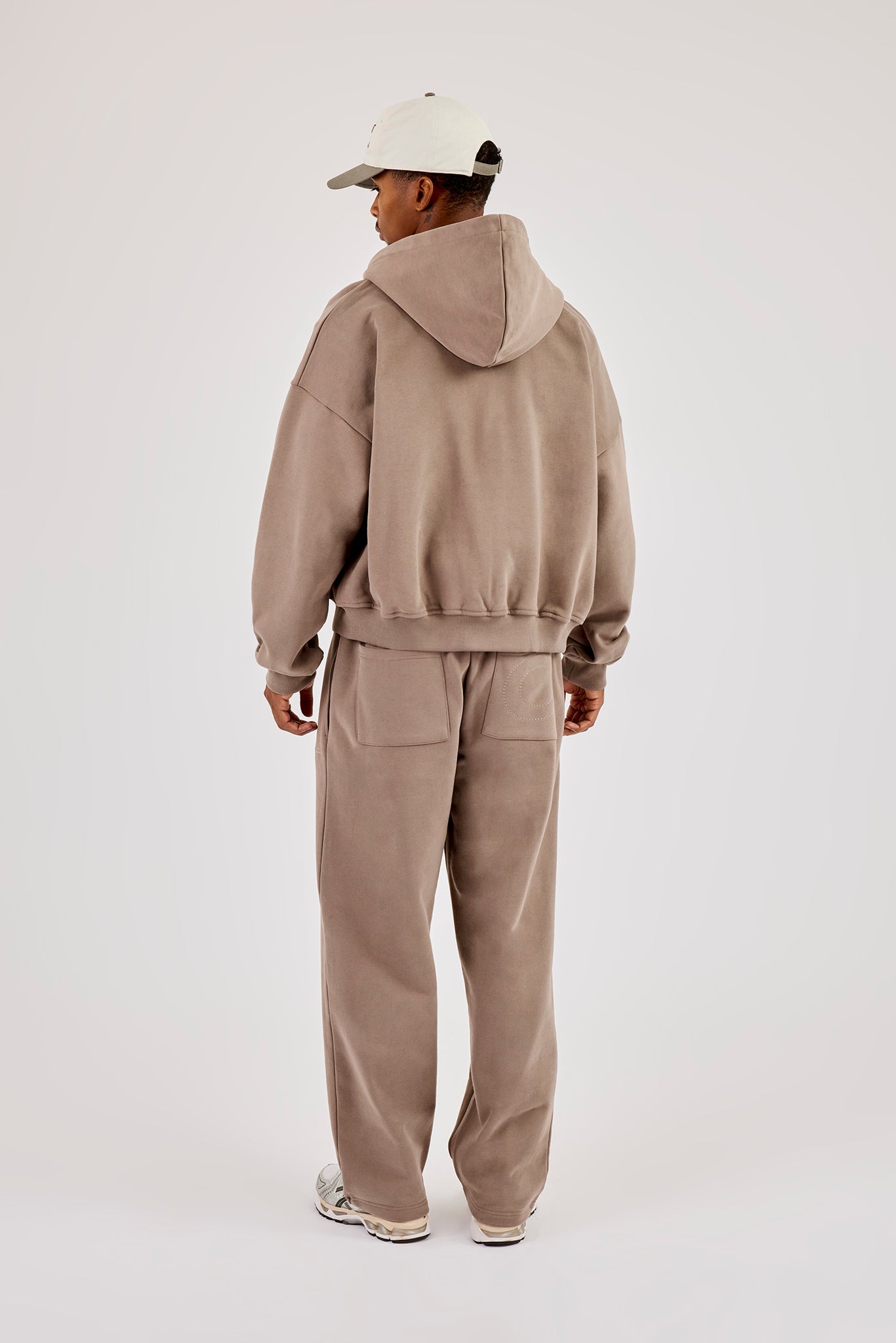 Zip Through Boxy Hoodie & Jogger - Falcon Stone