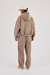 Zip Through Boxy Hoodie & Jogger - Falcon Stone