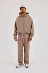 Zip Through Boxy Hoodie & Jogger - Falcon Stone