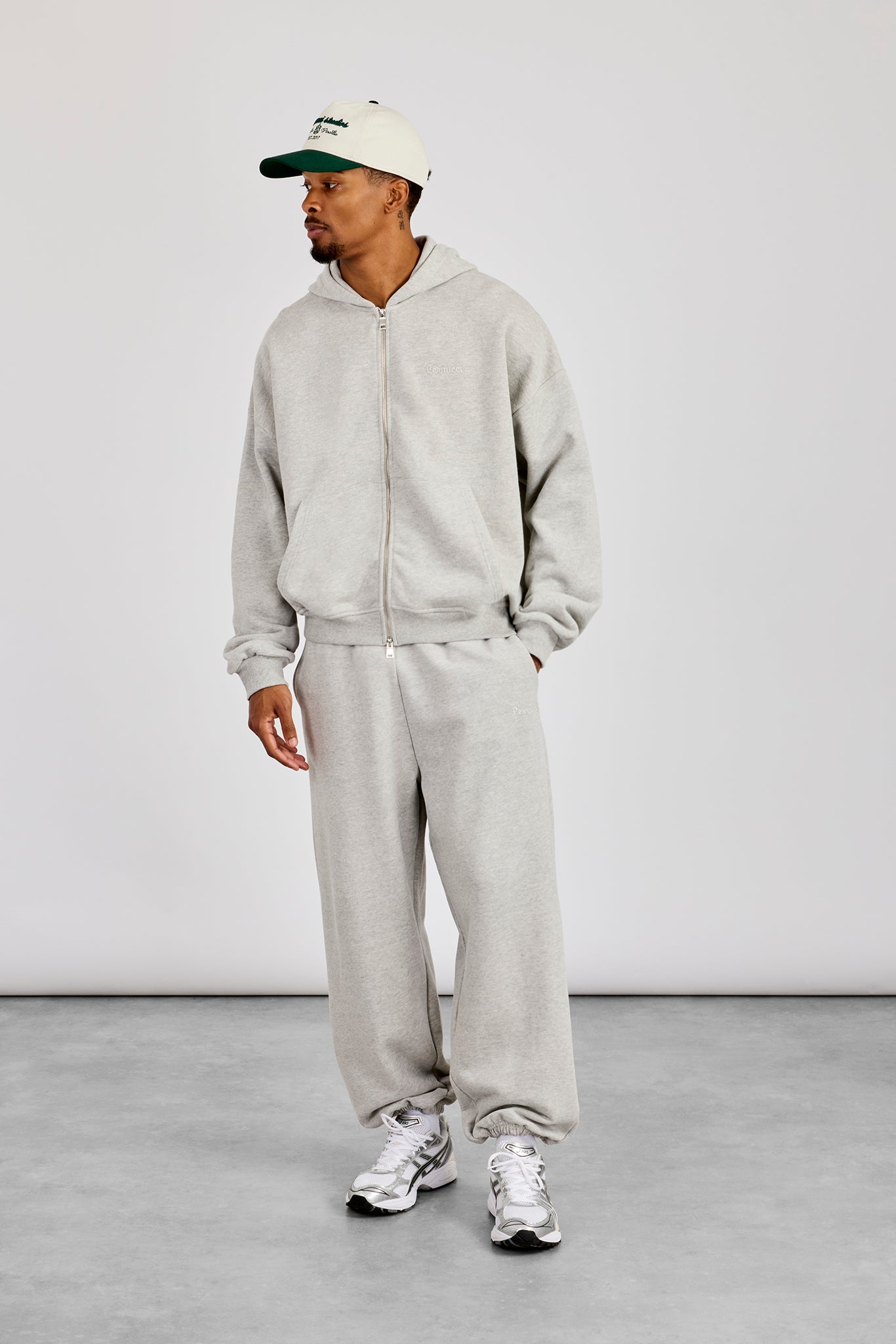 Zip Hoodie & Cuffed Jogger - Grey Marl