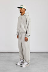 Zip Through Boxy Hoodie & Baggy Fit Jogger - Grey Marl