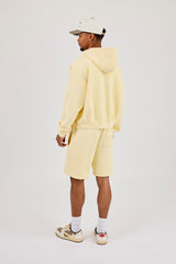 Zip Through Boxy Hoodie & Relaxed Jersey Short - Lemon