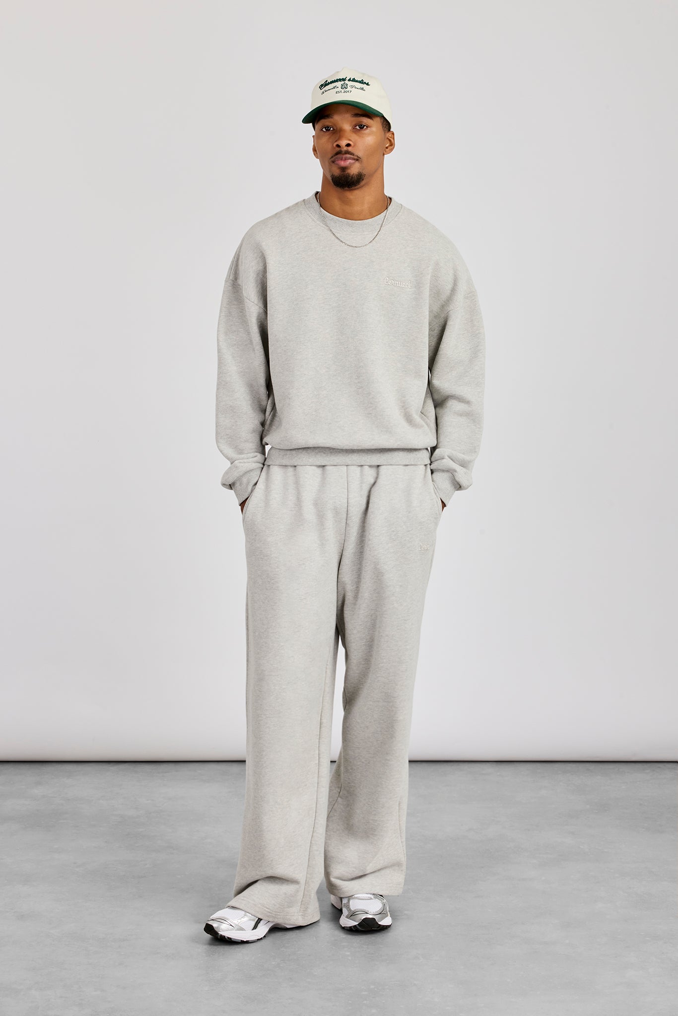Sweater & Baggy Fit Jogger - Grey Marl