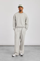 Sweater & Baggy Fit Jogger - Grey Marl