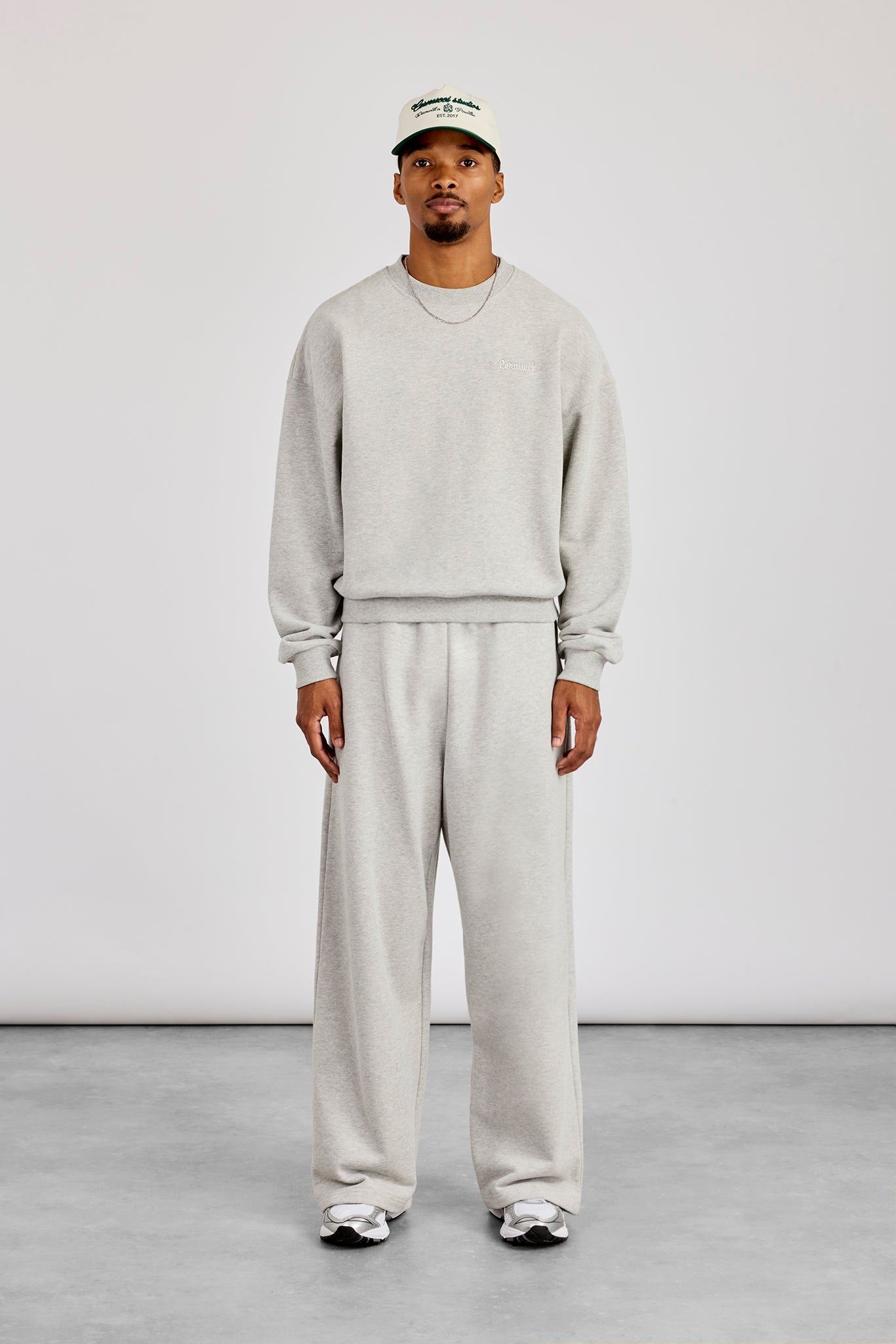 Sweater & Baggy Fit Jogger - Grey Marl