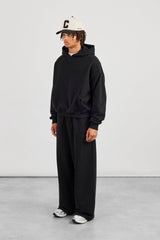 Boxy Hoodie & Baggy Fit Jogger - Black