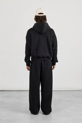 Boxy Hoodie & Baggy Fit Jogger - Black