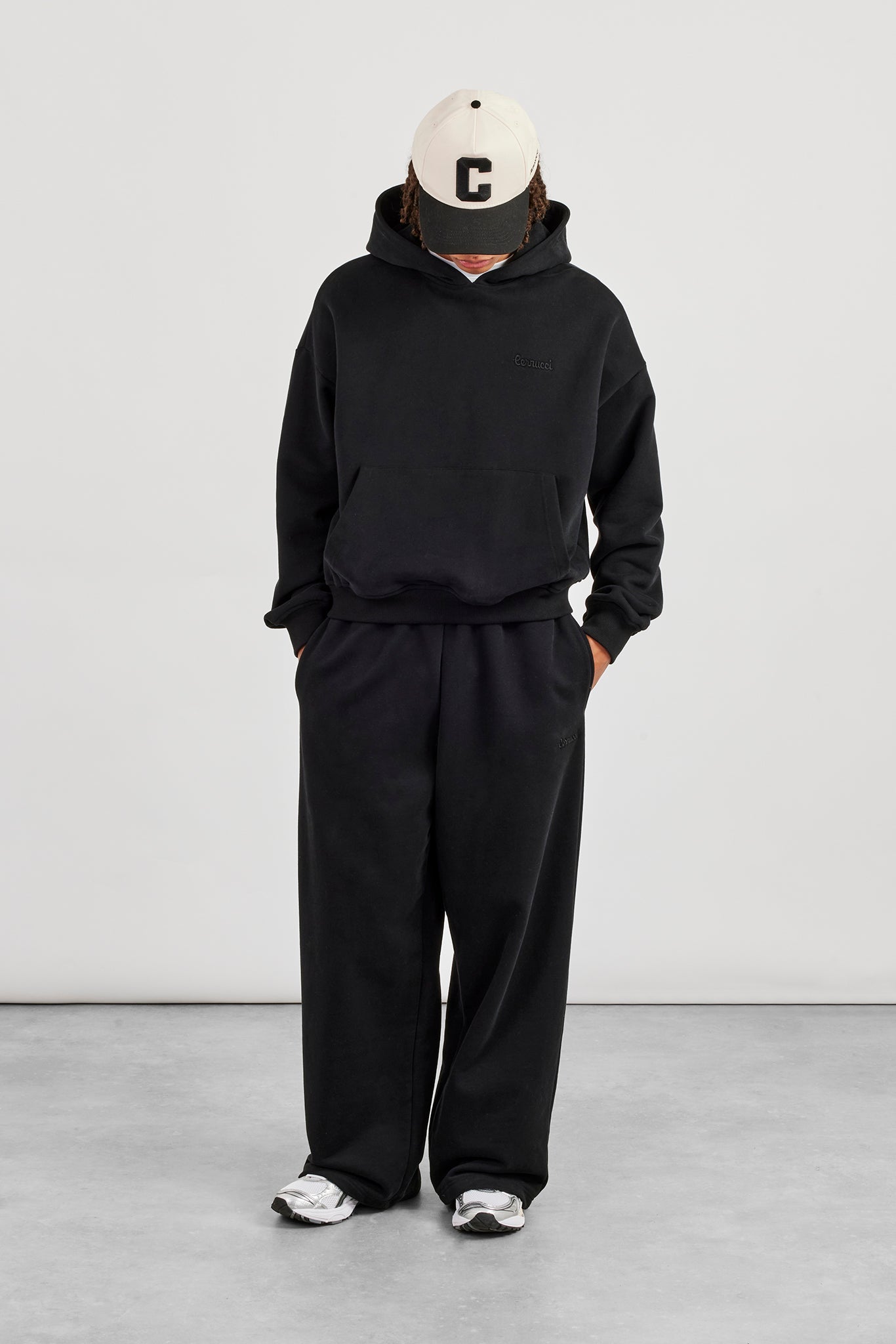 Boxy Hoodie & Baggy Fit Jogger - Black | Mens Sets | Shop