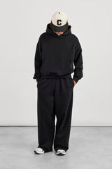Boxy Hoodie & Baggy Fit Jogger - Black