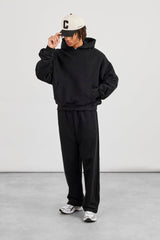 Boxy Hoodie & Relaxed Jogger - Black
