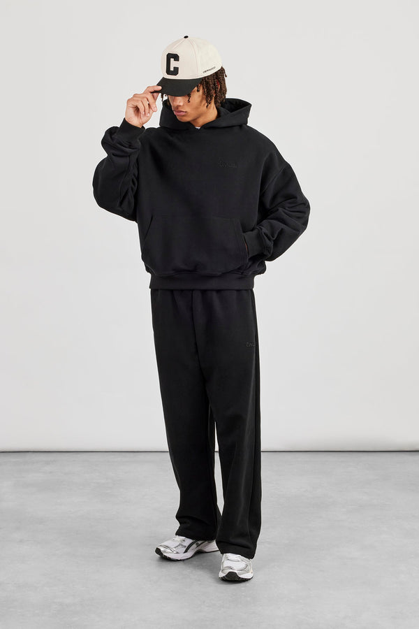 Boxy Hoodie & Relaxed Jogger - Black