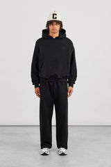 Boxy Hoodie & Baggy Fit Jogger - Black