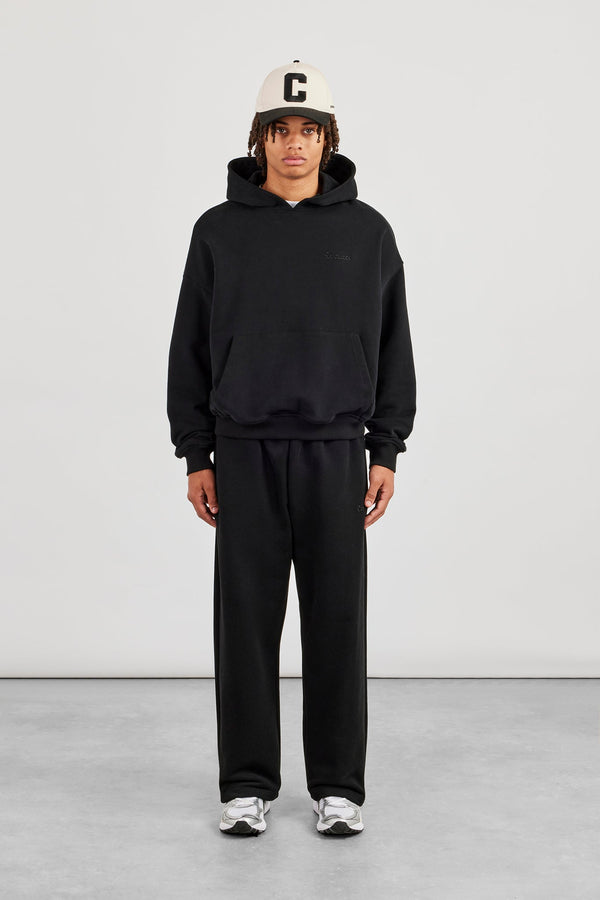 Boxy Hoodie & Relaxed Jogger - Black