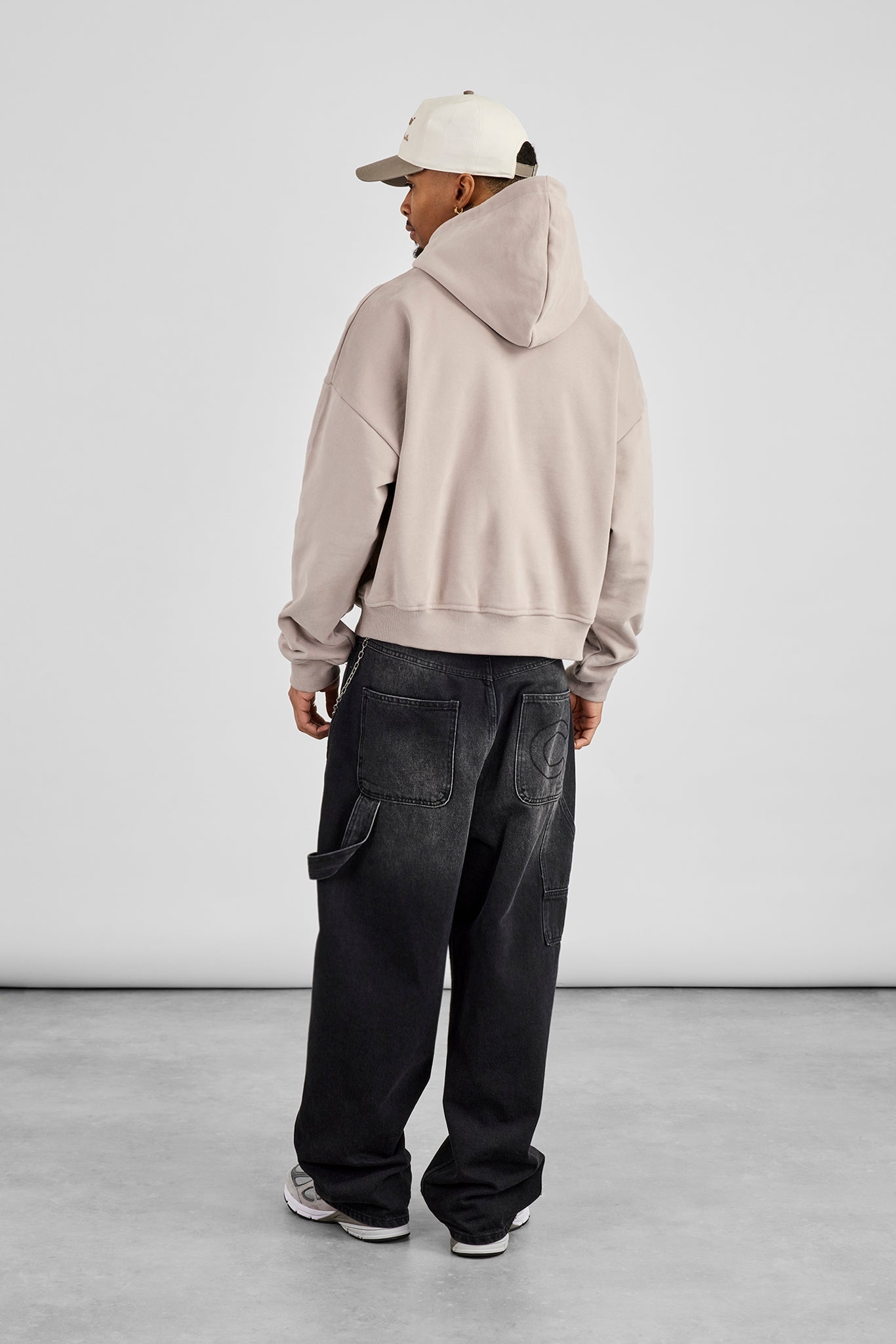 Mens Boxy Hoodie - Stone