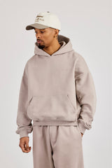 Mens Boxy Hoodie & Baggy Fit Jogger - Stone