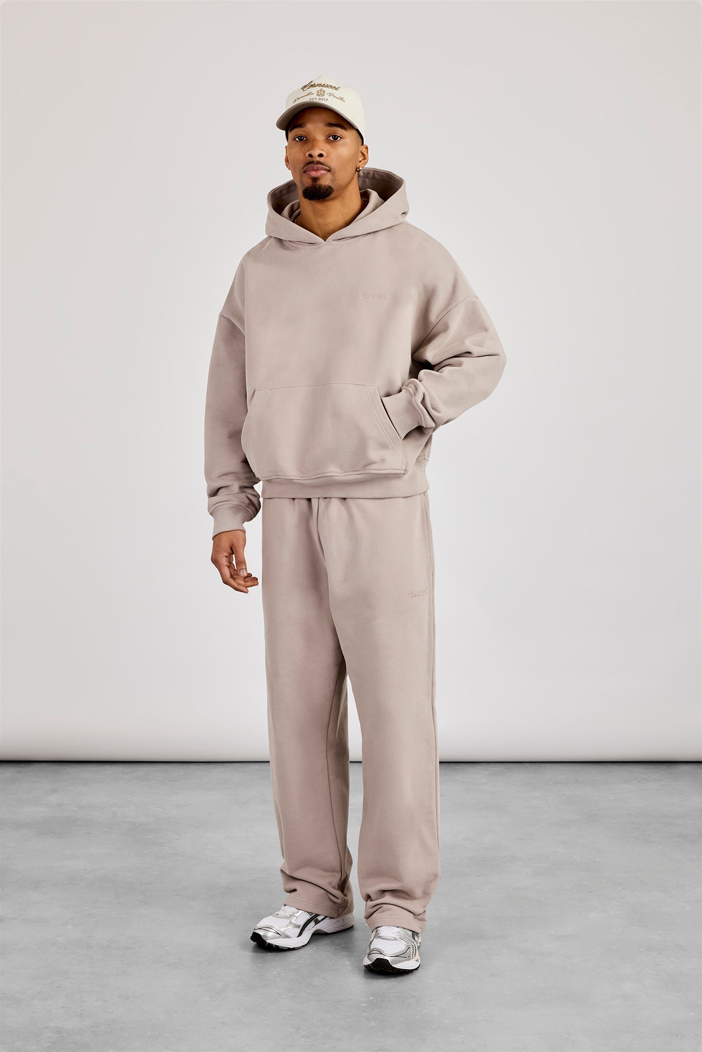 Mens Boxy Hoodie & Relaxed Jogger - Stone