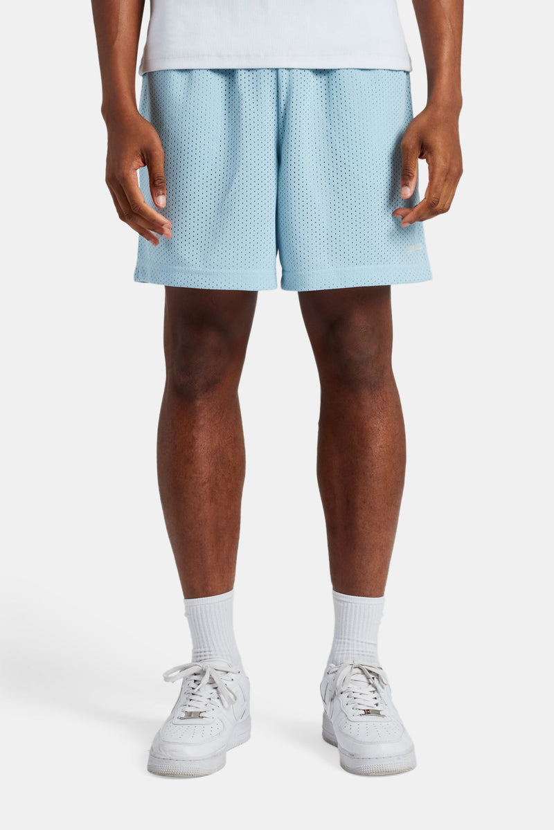 Cernucci Embroidered Mesh Short - Light Blue