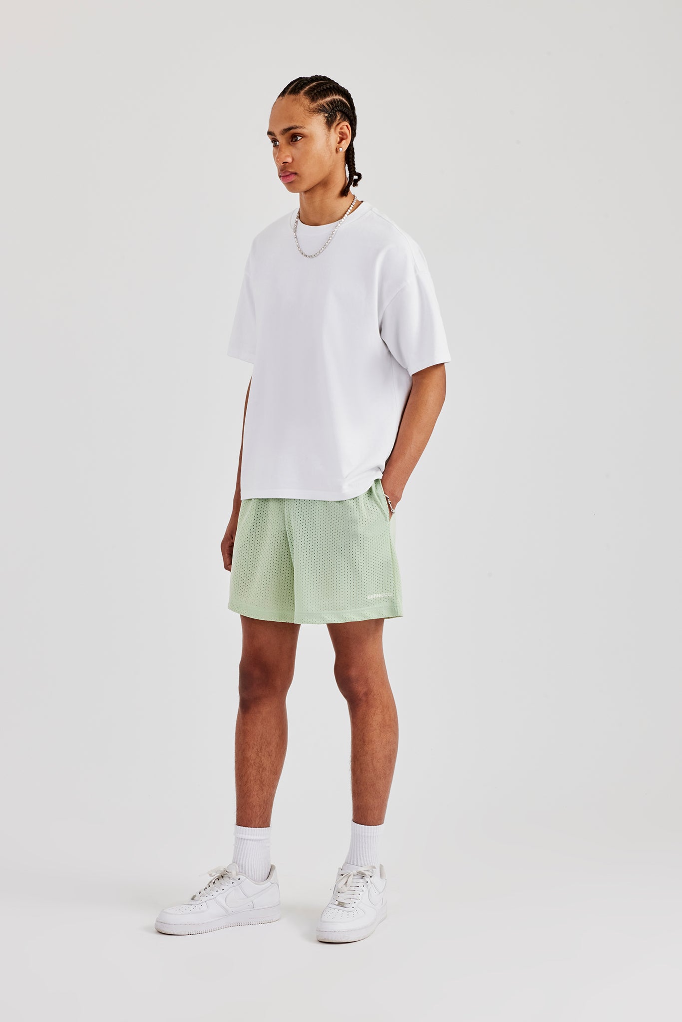Cernucci Embroidered Mesh Short - Sage