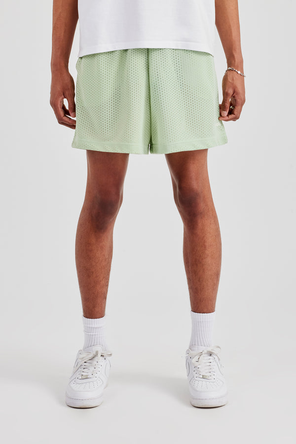 Cernucci Embroidered Mesh Short - Sage